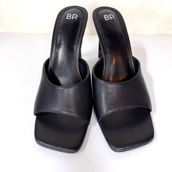 BP Square Toe Heels Women's 10M Black Peep Toe Triangular Heel Dressy Prom 90s - Picture 4 of 11